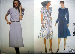 7615 EZ VOGUE LOOSE FLARE BLOUSON LONGER DRESS PATTERN 14 12 10, 8 CHOICE